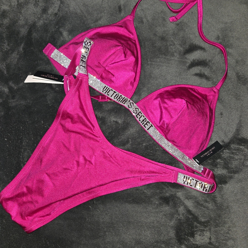 Victoria's Secret Fuchsia Bikini with Logo Straps
